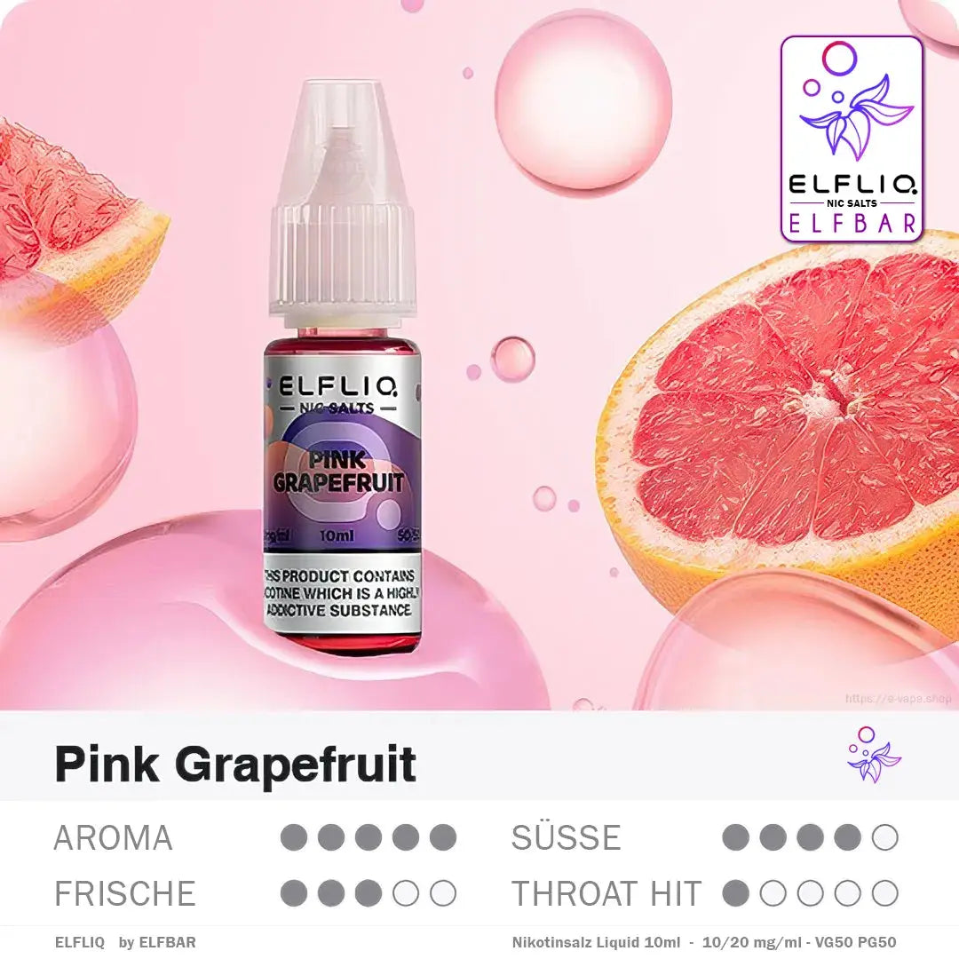 Elfbar Liquid ELFLIQ Pink Grapefruit 10/20mg Elfbar