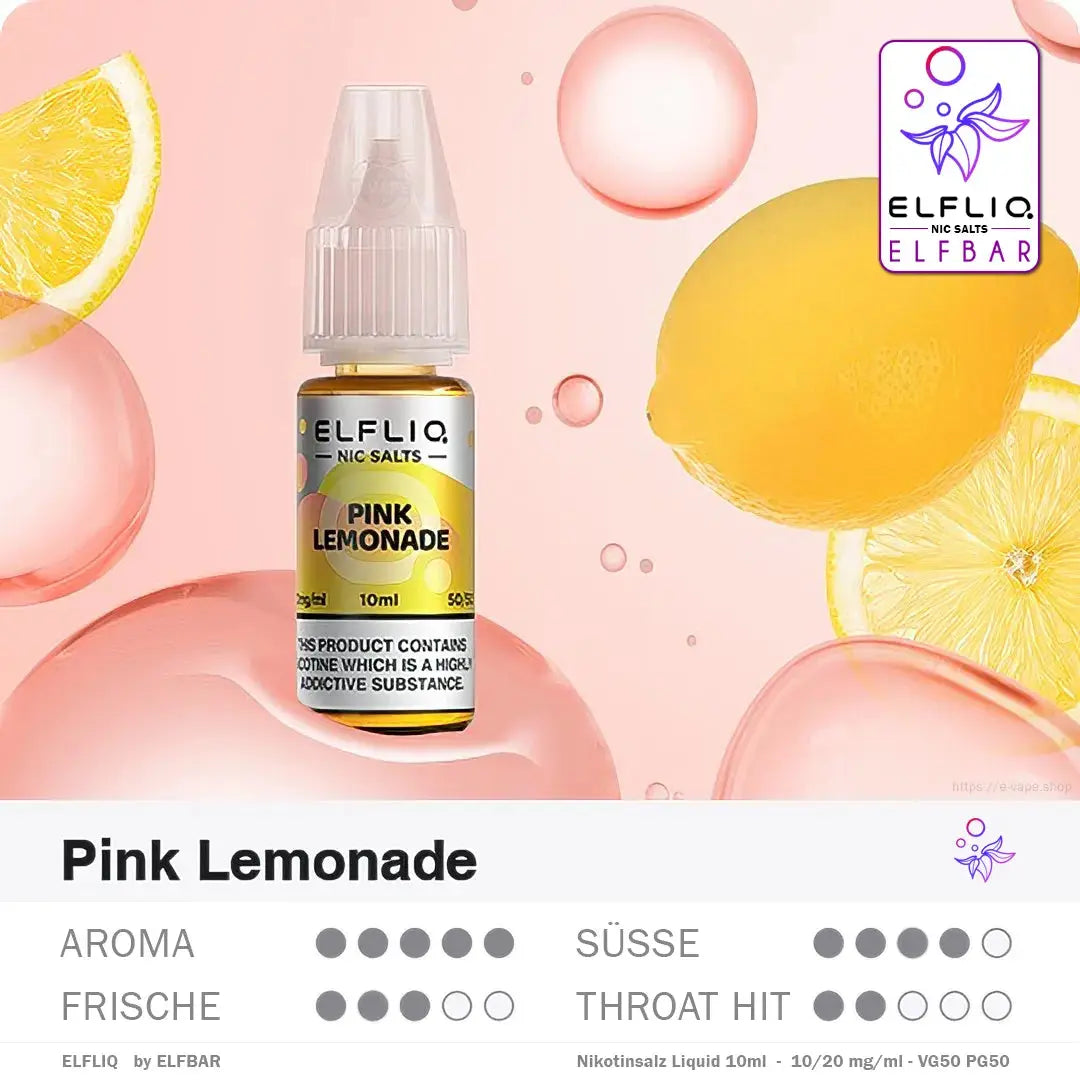 Elfbar Liquid ELFLIQ Pink Lemonade 10/20mg Elfbar