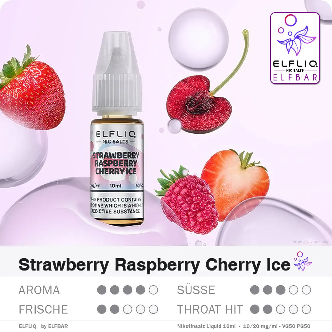 Elfbar Liquid ELFLIQ Strawberry Raspberry Cherry Ice 10/20mg - Elfbar600.Bayern