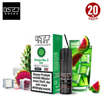 KTS Pods Green No.3 Ice – Kaktusfrucht & Waldmeister – 20mg/ml für ELFA