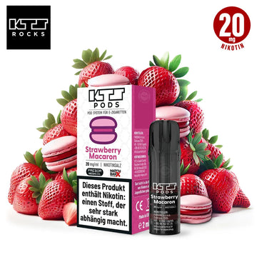 KTS Pods Strawberry Macaron – Erdbeeren, Mandeln & Kokos – 20mg/ml für ELFA