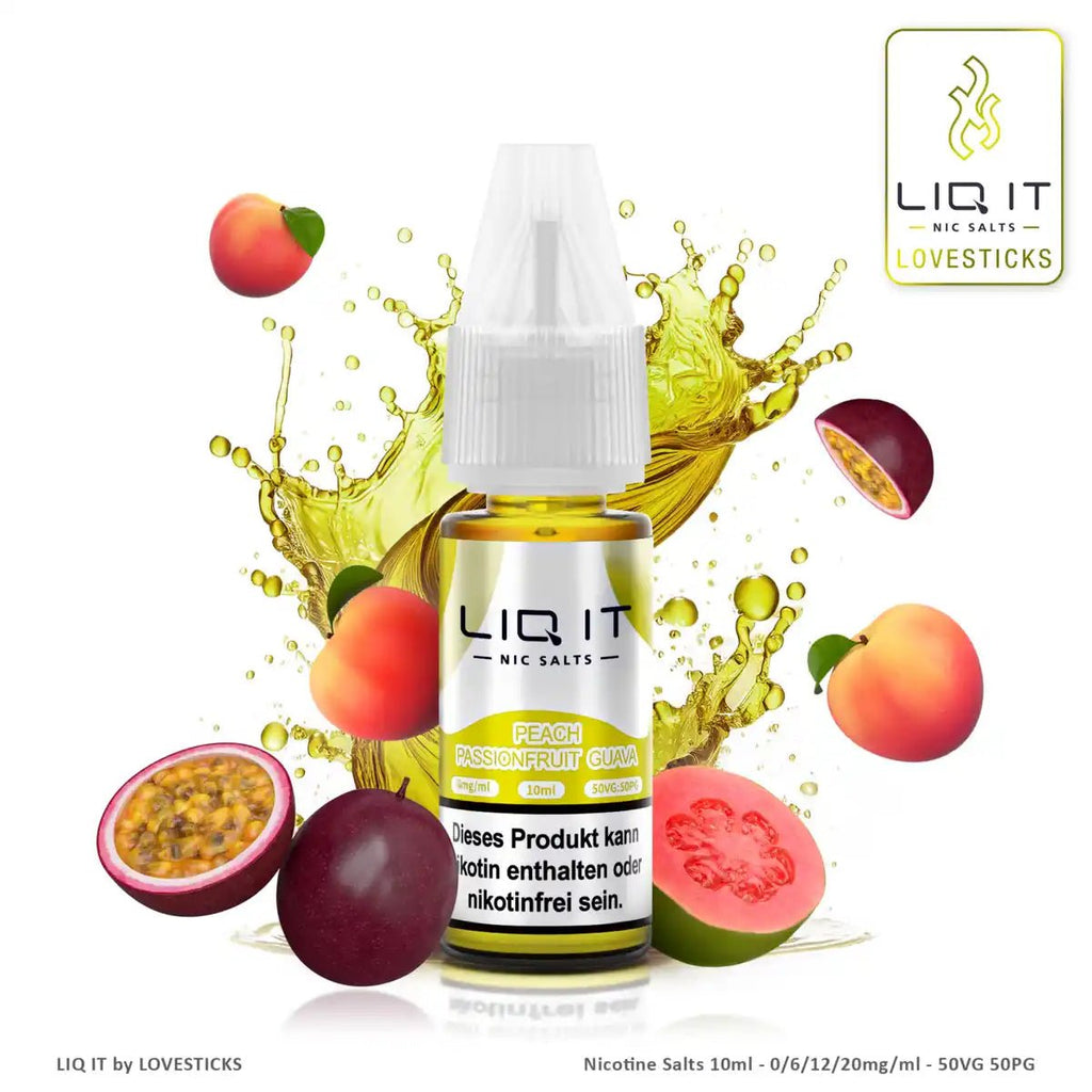 Lovesticks LiQ iT Liquid 0 mg/ml nikotinfrei ⓿ – Peach Passionfruit Guava