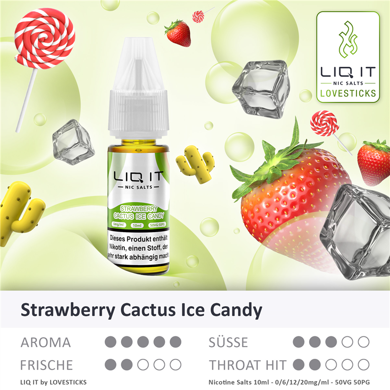 Lovesticks LIQ IT Strawberry Cactus Candy Ice Liquid 0-20mg - Elfbar600.Bayern