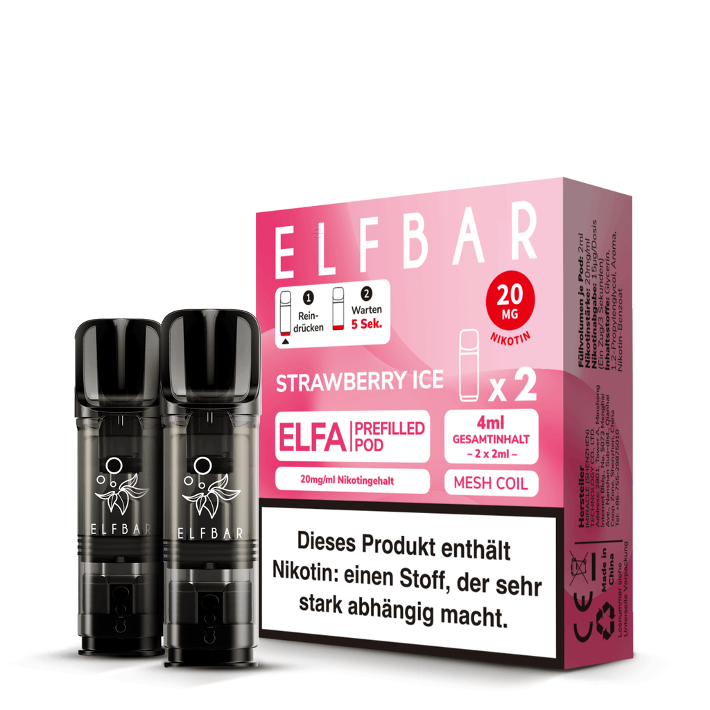 Elfbar Pods ELFA 20mg/ml Nikotin 2 Stk. – Strawberry Ice