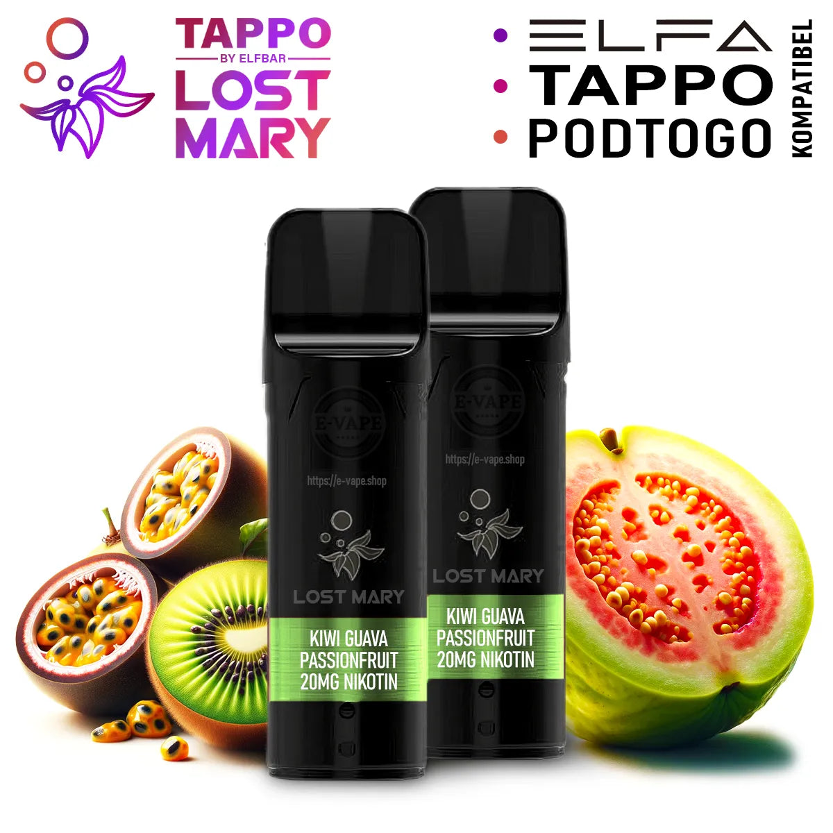 ELFA TAPPO Pods Kiwi Passion Fruit Guava